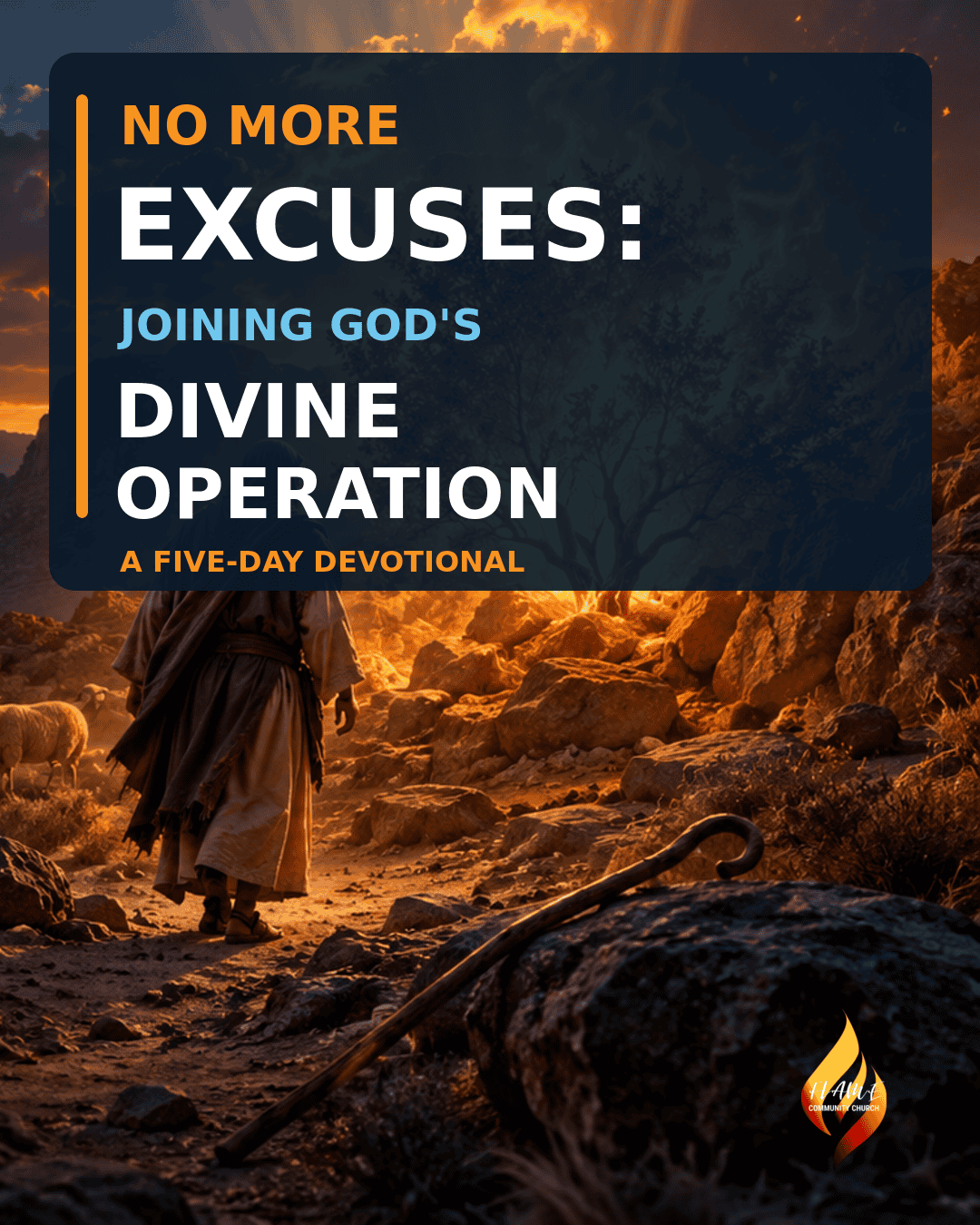 No More Excuses — five-day devotional artwork